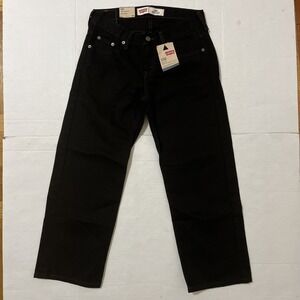 LEVI STRAUSS 550 Relaxed Boys size 9 HUSKY Black Denim Adjustable Waist 29 X 25